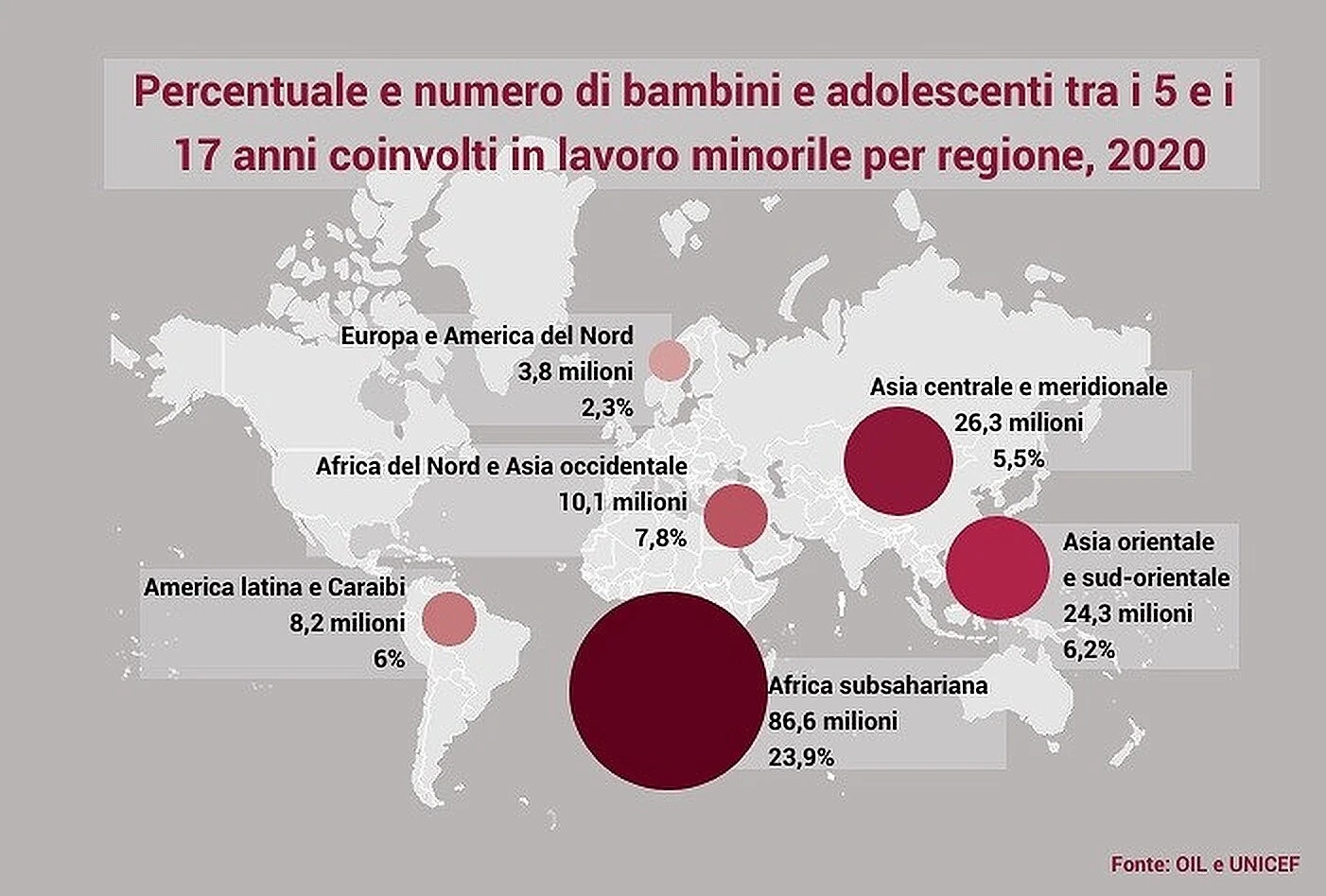 Cartografia del lavoro minorile nel mondo